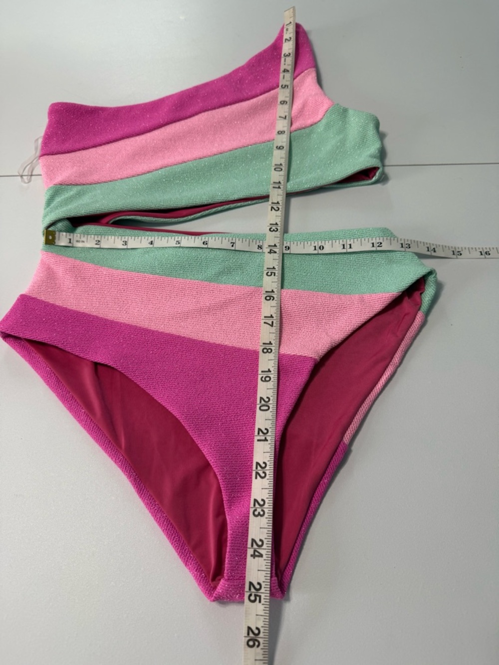 Beach Riot Joyce One Piece Crush Colorblock Glitter Cutout Swimsuit Blossom Sz M - Picture 10 of 12